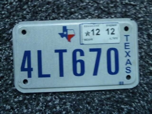 Motor licenseplate motor kentekenplaat Texas 3 USA, Verzamelen, Verzenden, Gebruikt, Auto's