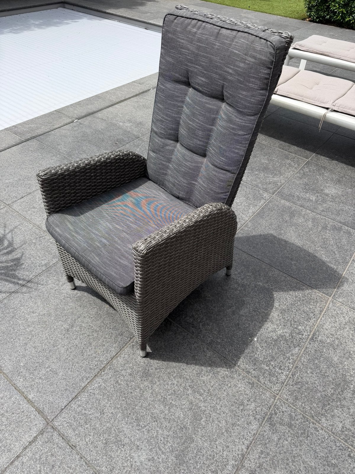 8 Wicker tuinstoelen met hoge en verstelbare rugleuning, Ophalen, Zo goed als nieuw, Wicker