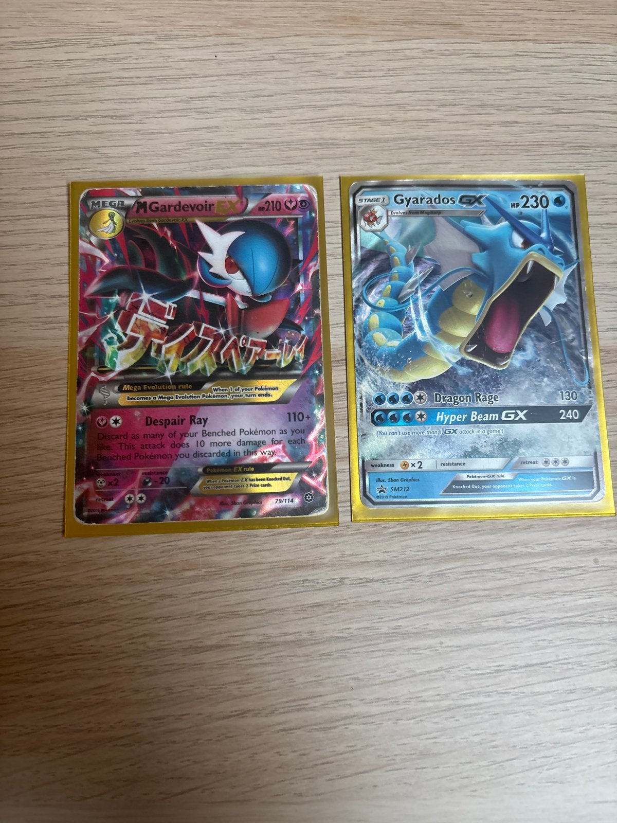Pokémon Kaarten: Mega Gardevoir EX & Gyarados GX, Ophalen of Verzenden, Gebruikt, Meerdere kaarten