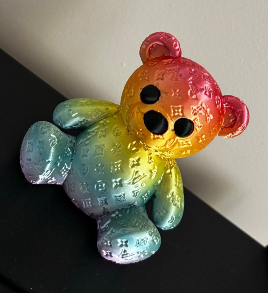 3D-geprinte LV-stijl Teddybeer - Uniek Decoratiestuk, Ophalen of Verzenden, Nieuw