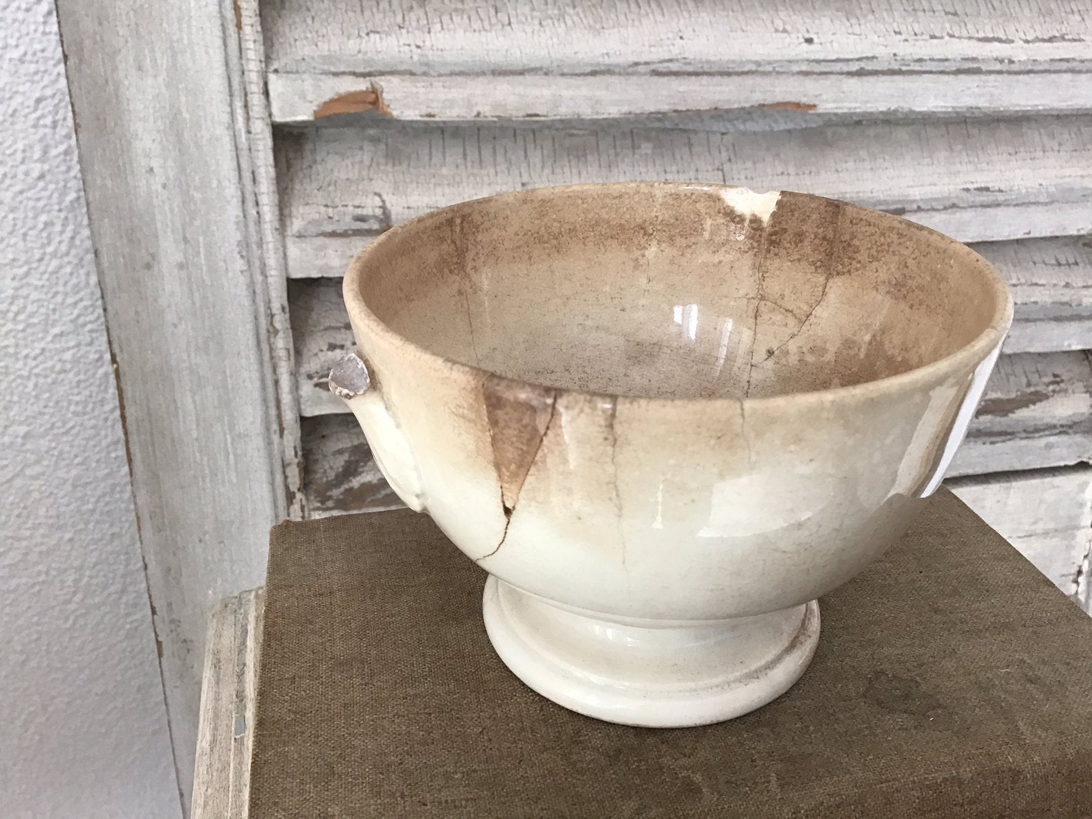 Antiek beboterd kommetje/spoelkom/shabby kom/Antiek servies, Ophalen of Verzenden
