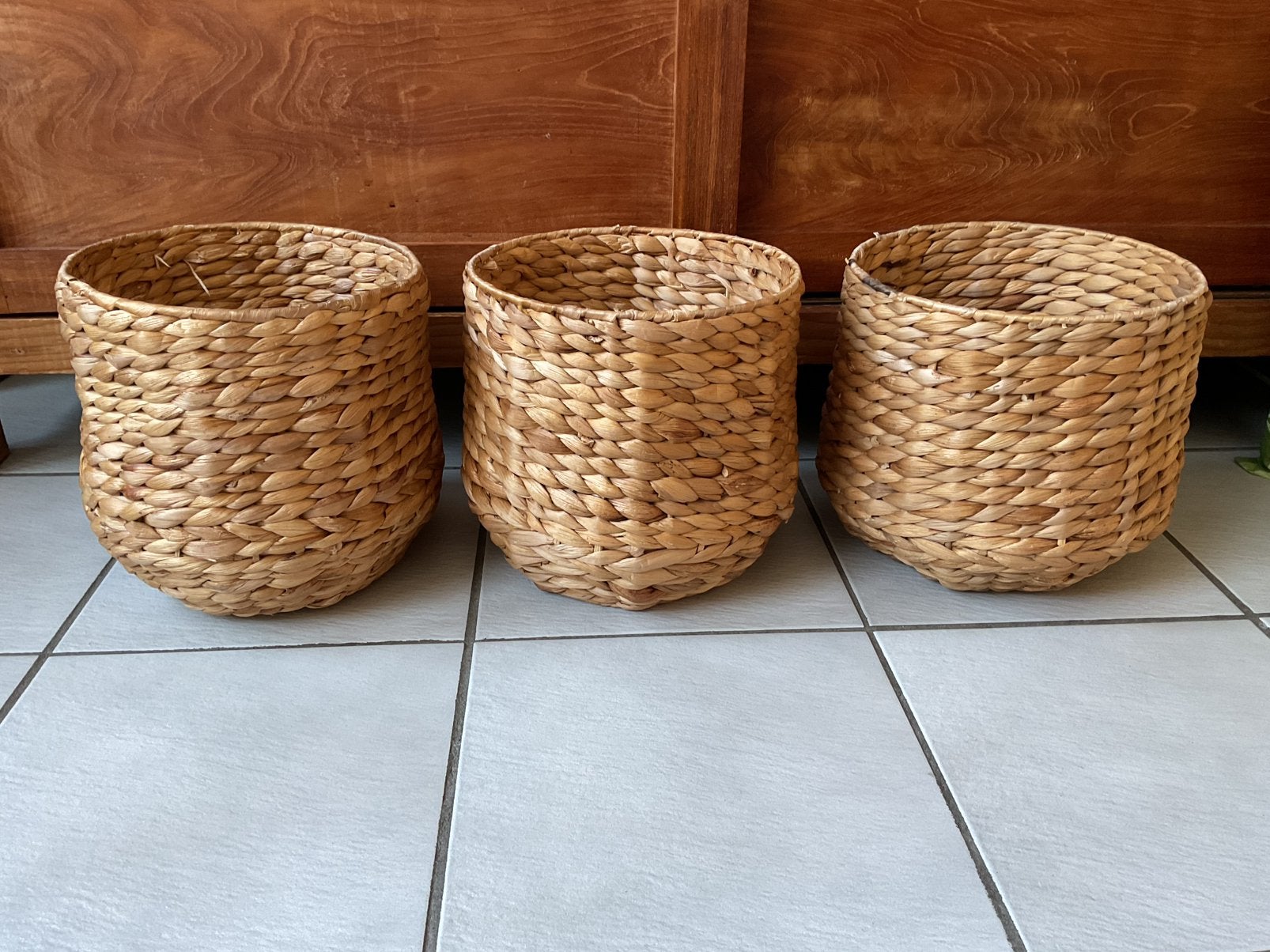 Manden (3 stuks), Ophalen, Gebruikt, Rond, Riet
