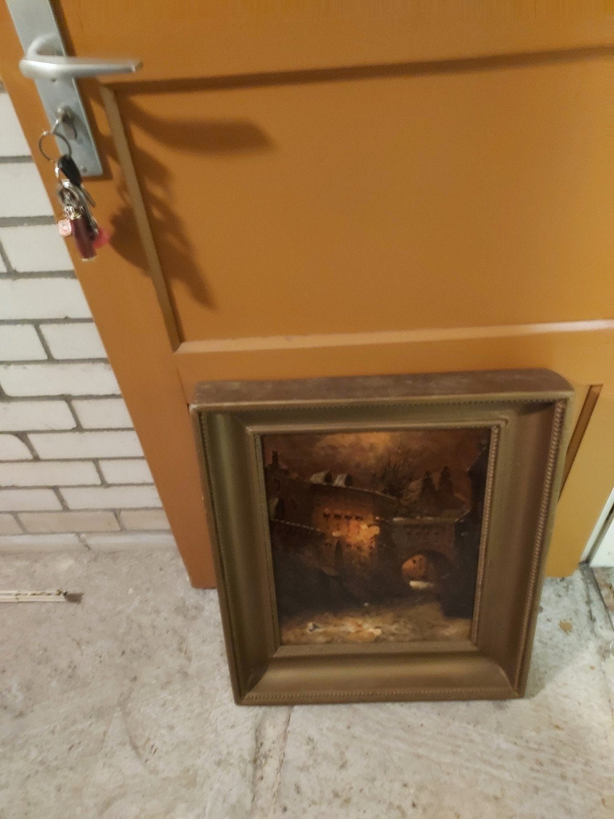 Oud Hollands Stadsgezicht Olieverf Schilderij, Antiek en Kunst, Ophalen