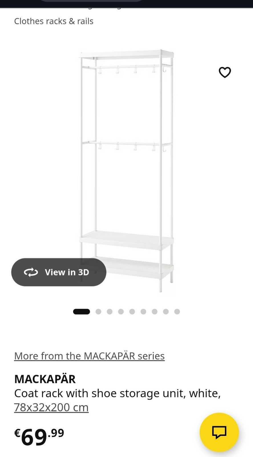 IKEA Mackapär kapstok en schoenenrek - zo goed als nieuw, Ophalen, Gebruikt, Minder dan 50 cm, 75 tot 100 cm