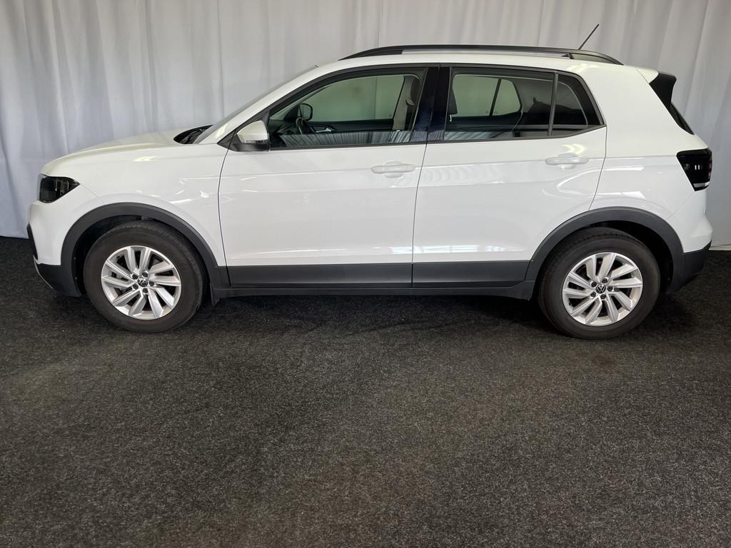 Volkswagen T-Cross 1.0 TSI Life 1E EIGN/CRUISE/AIRCO/STOELVE, Gebruikt, Met garantie (alle), 620 kg, Wit