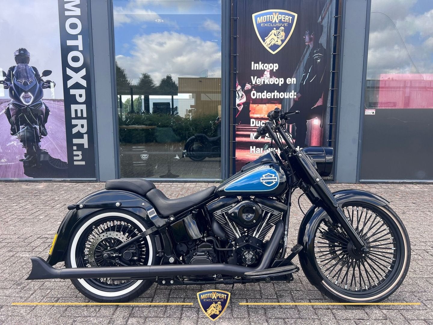 HARLEY-DAVIDSON FLSTF FAT BOY CUSTOM (bj 1999) 23" front, Motoren, Motoren | Harley-Davidson, 2 cilinders, Bedrijf, Onbekend, Meer dan 35 kW