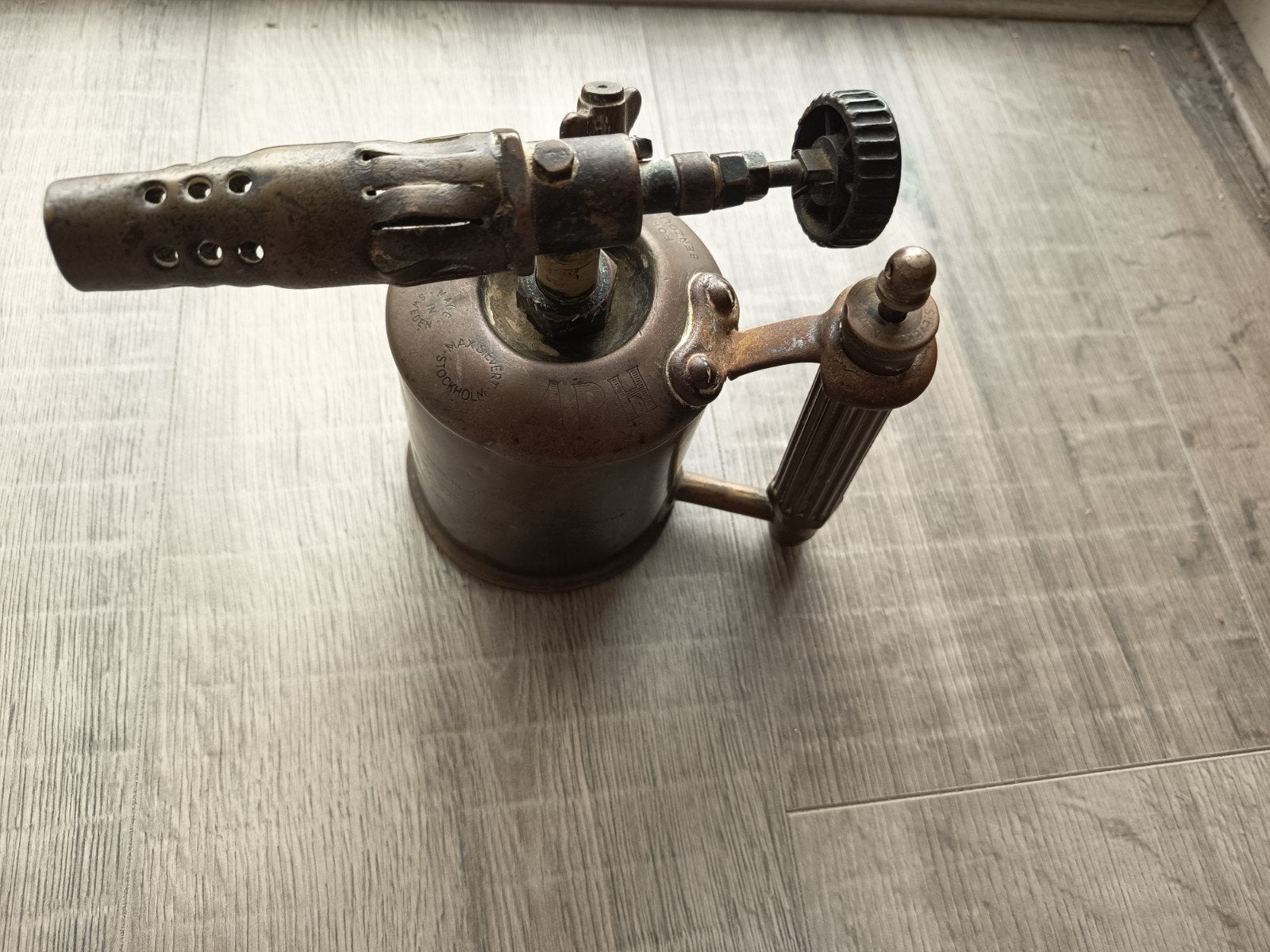 Vintage Max Sievert Stockholm APH Messing Soldeerlamp, Antiek en Kunst, Ophalen of Verzenden