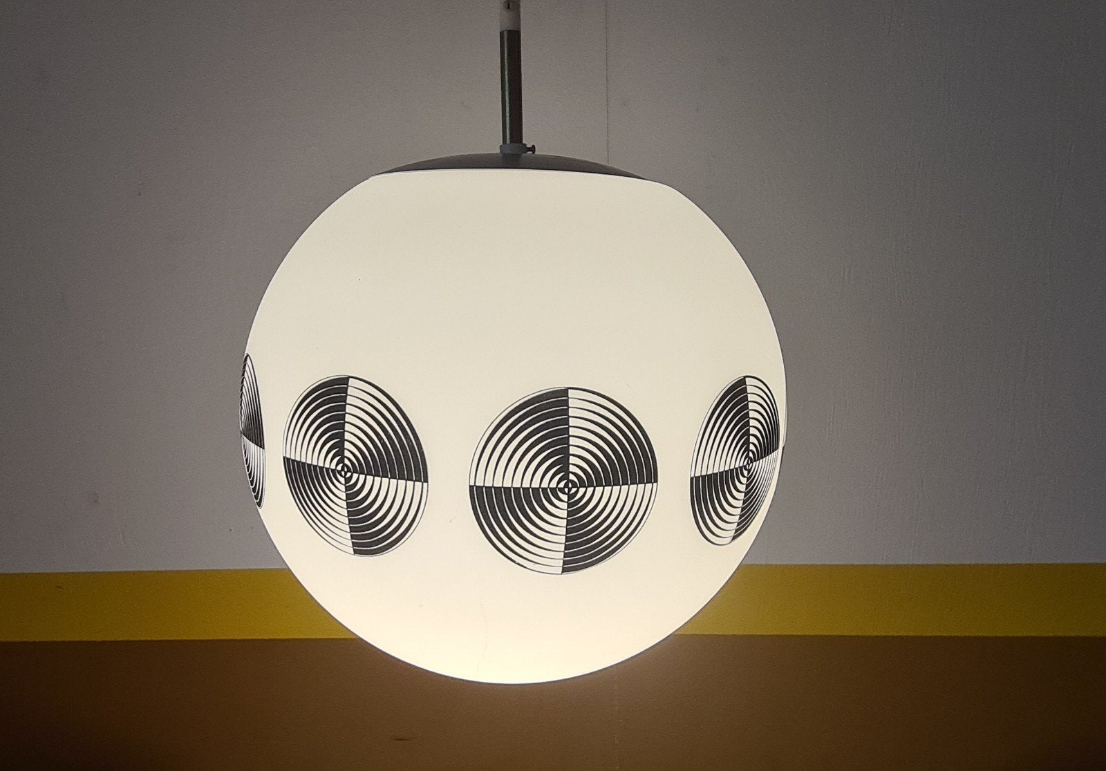 Vintage, design hanglamp. Niek Hiemstra. Op-Art, Ophalen, Hiemstra Evolux