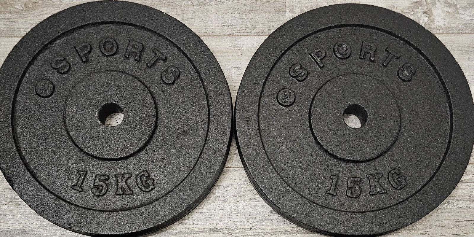 Halterschijven 2x15kg Totaal 30kg Gietijzer 30mm Nieuw!, Ophalen