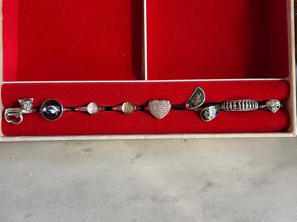 Lot diverse zilveren ringen, 925 sterling, Gebruikt, Blauw, Ophalen of Verzenden, 17 tot 18
