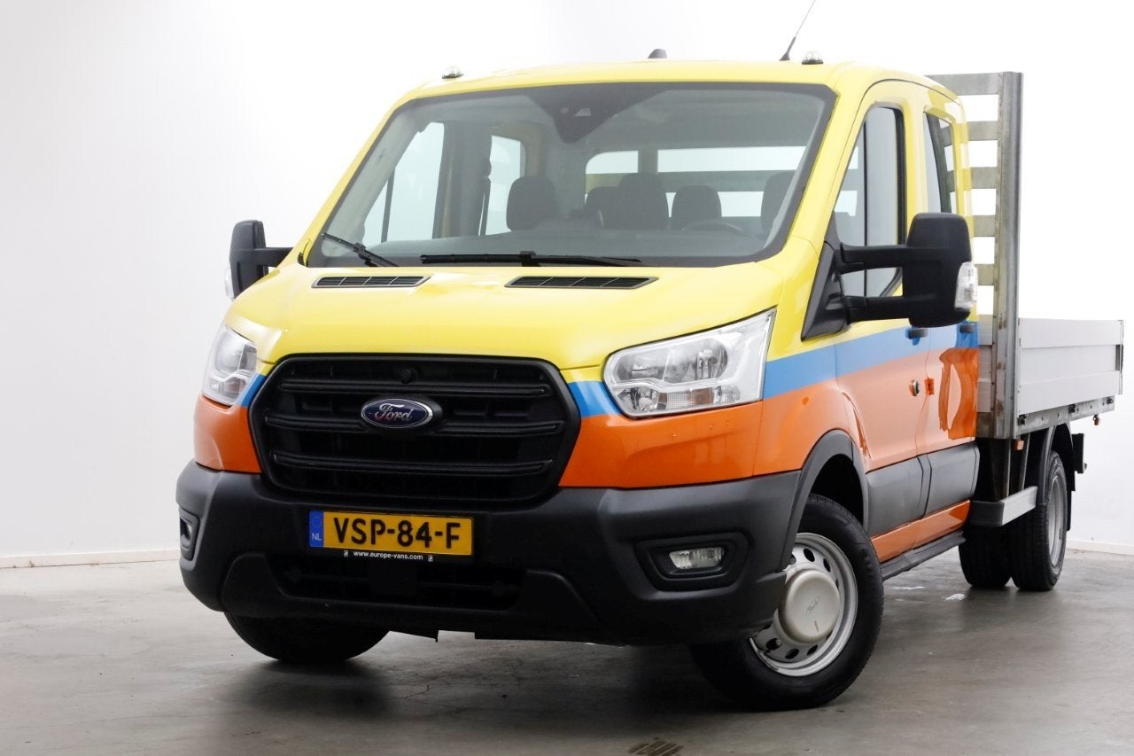 Ford Transit 350 2.0 TDCI 130pk D.C. Trend Open Laadbak Trek, Auto's, Dealer onderhouden, Achterwielaandrijving, Euro 6, 11 km/l