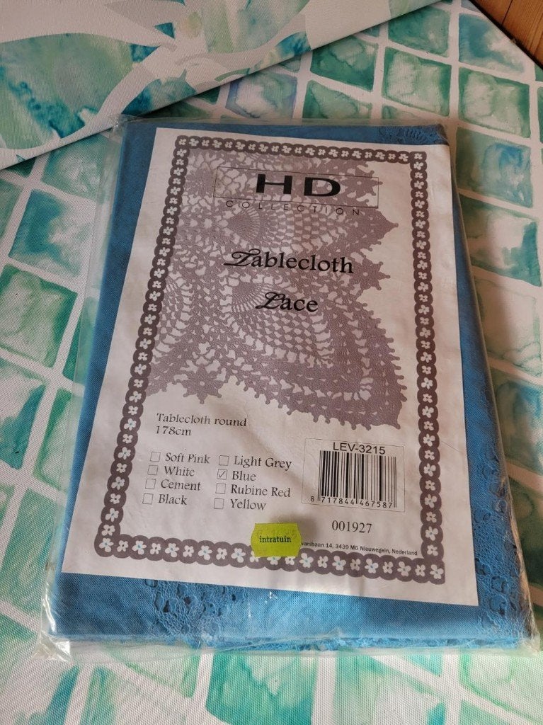 Mooi tafelkleed, van blauw kant! Merk HD Collection, Huis en Inrichting, Tafelkleden, ., Nieuw, Ophalen of Verzenden, .