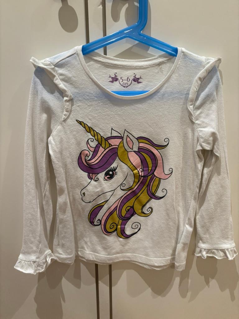 Unicorn shirt 5-6 jaar, Ophalen of Verzenden, Gebruikt, Meisje