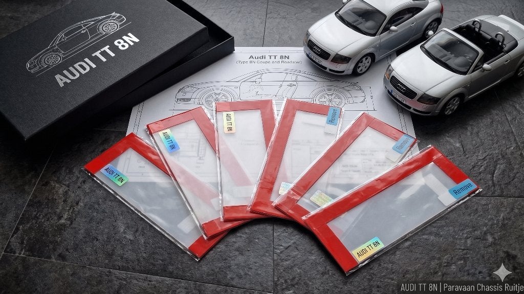 Audi TT 8n Paravaan ruitjes polycarbonaat (chassisnummer), Voor, Nieuw, Motorkap, Audi