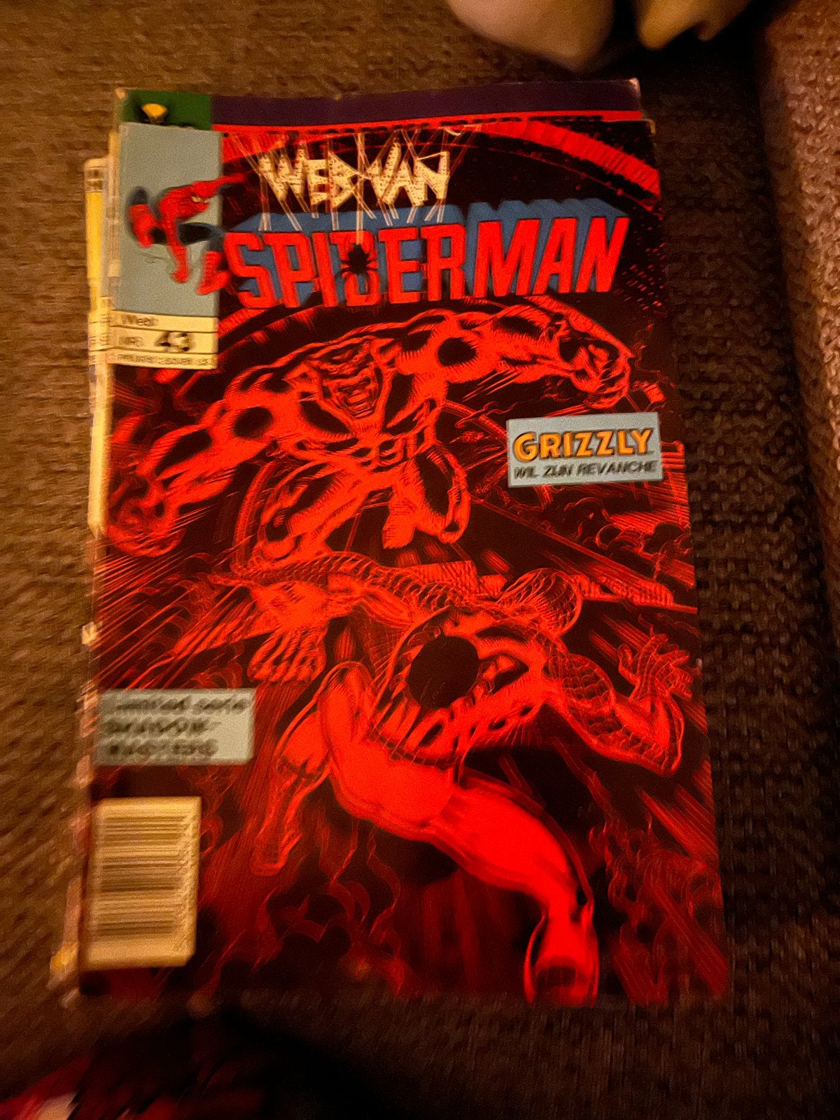 Web van Spiderman #43 - Grizzly wil zijn revanche, Eén stripboek, Ophalen of Verzenden, Gelezen