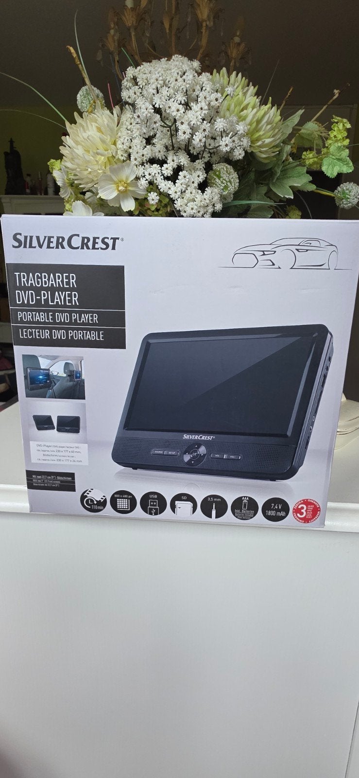 NIEUW Silvercrest portable dvd player 2 schermen, Ophalen of Verzenden, Nieuw, Dvd-speler, Overige merken