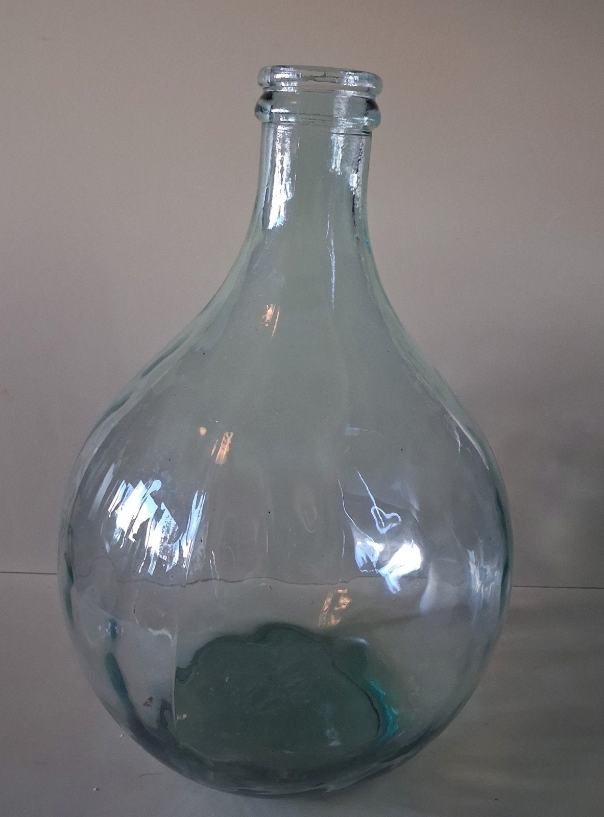 Lichtgroene glazen Bolfles, flesvaas, mandfles, ballonfles, Ophalen of Verzenden
