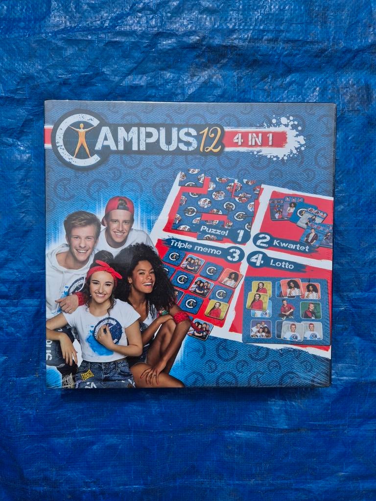 Campus 12 4-in-1 Spellenpakket: Puzzel, Kwartet, Lotto, Memo, Vijf spelers of meer, Ophalen of Verzenden, Nieuw, Studio 100