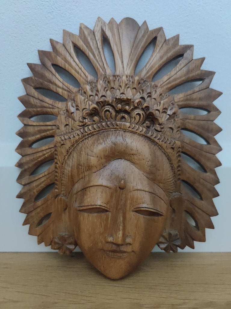 Houten wandsculptuur van Bali (Indonesië), Houtsnijwerk, Ophalen of Verzenden, Handgemaakt, 20 - 50 cm