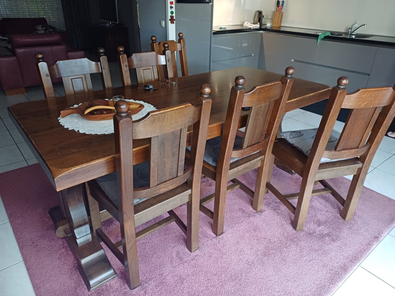 Eikenhouten eettafel, Ophalen, Eikenhout, 200 cm of meer, 50 tot 100 cm