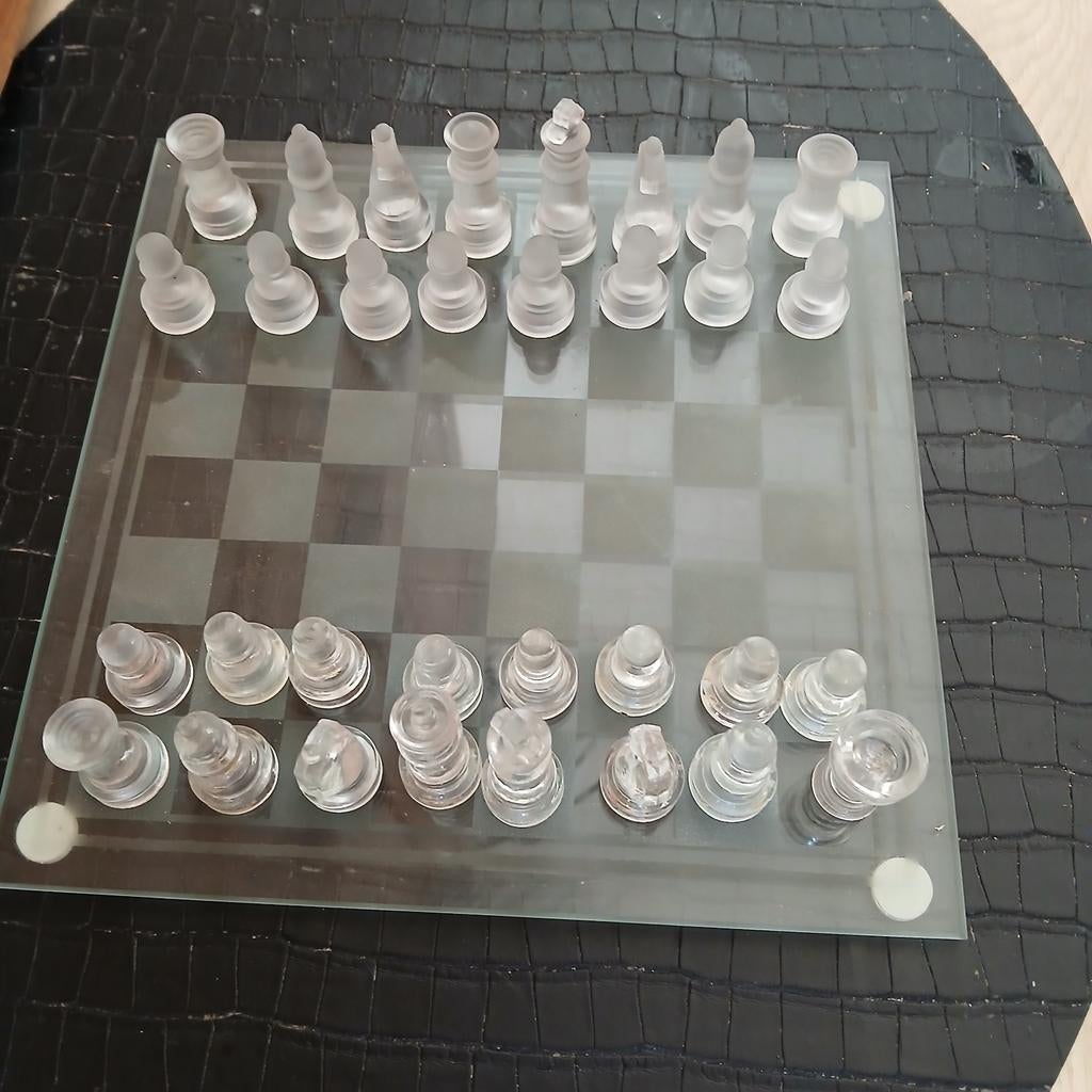Glazen schaakspel 20x20, Een of twee spelers, Ophalen of Verzenden, Nieuw