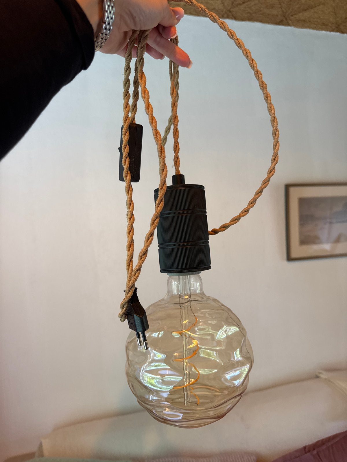 Decoratieve LED lamp met touw en stekker, Ophalen of Verzenden, Zo goed als nieuw