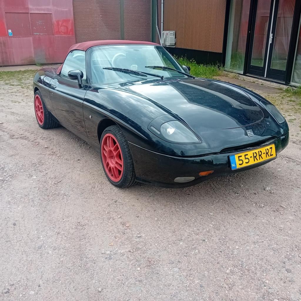 Fiat Barchetta 1.8 16V 1996 Zwart cabrio, Voorwielaandrijving, 450 kg, 40 €/maand, 4 cilinders