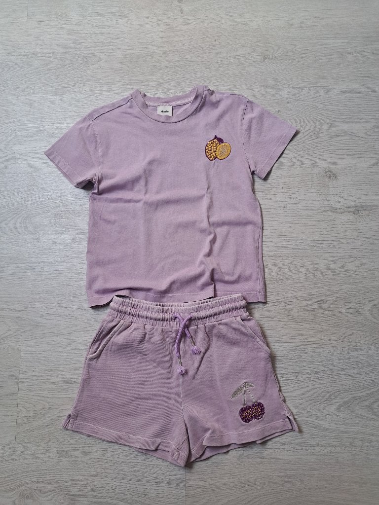 korte broek met shirtje (Shoeby) 134/140, Meisje, Ophalen of Verzenden, Zo goed als nieuw, Setje