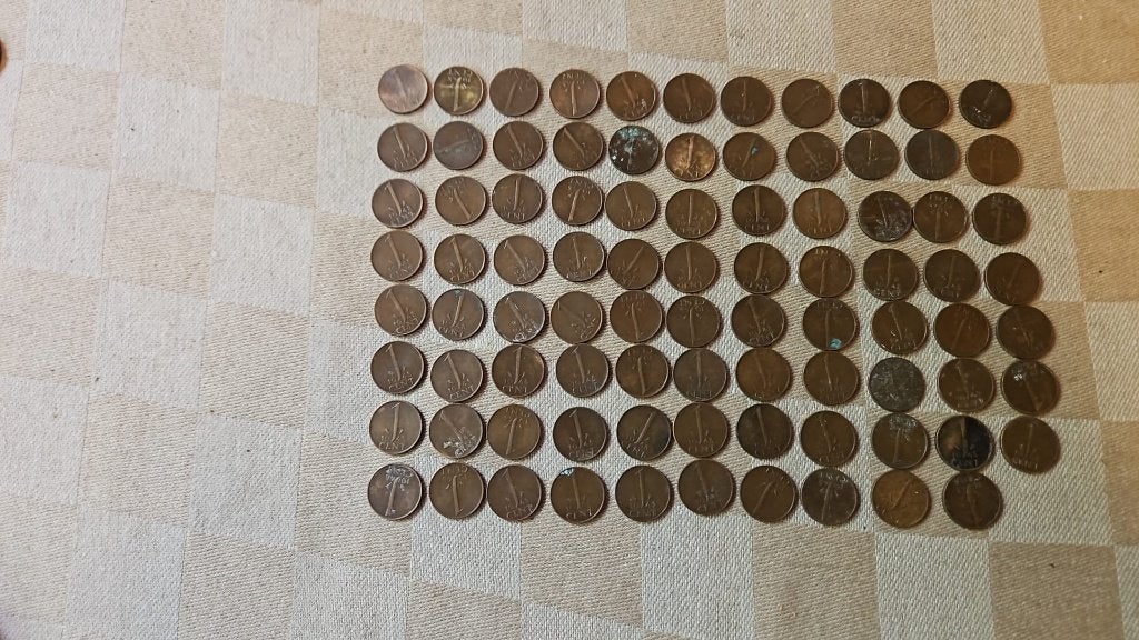 87 munten a 1 cent centen uit 1948, Ophalen of Verzenden, Vóór koninkrijk, Setje