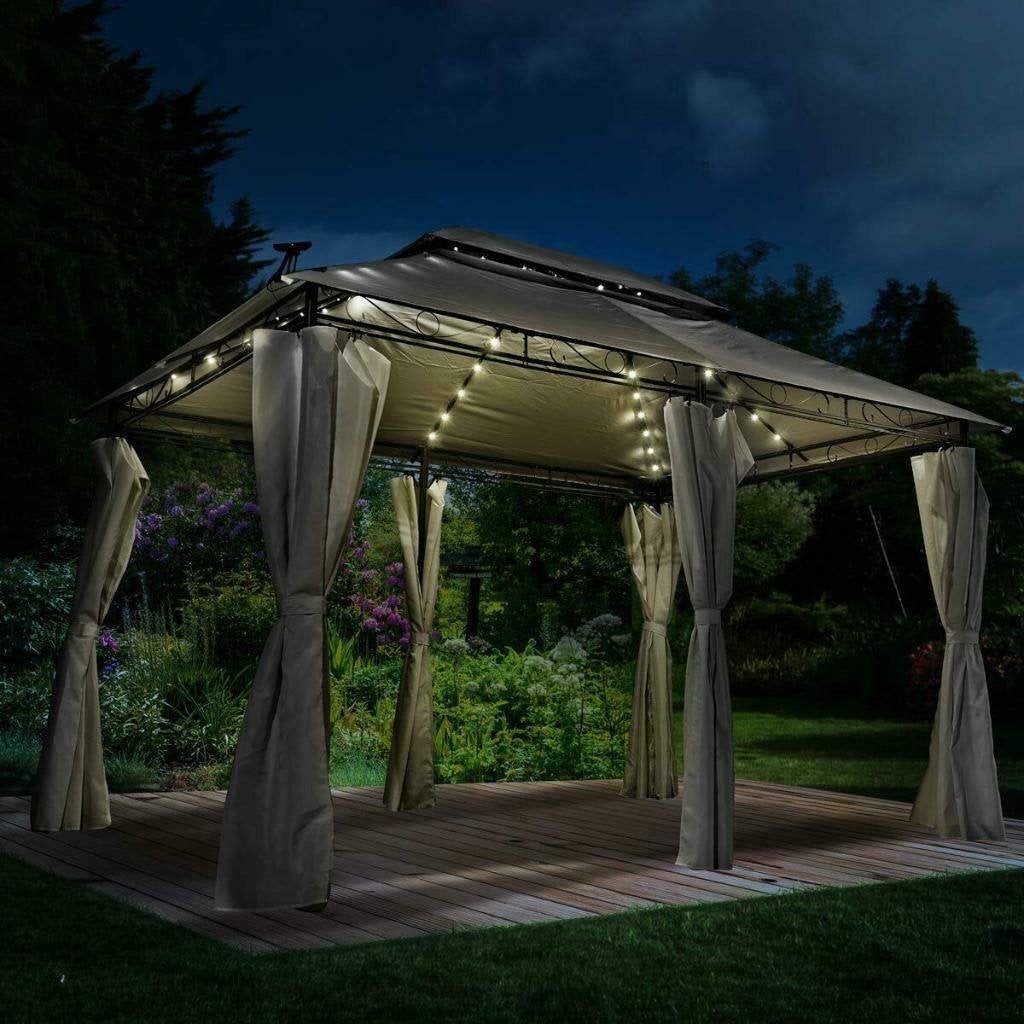 Luxe stalen kwaliteits led-paviljoen prieel 3x4m antraciet, Ophalen of Verzenden, Nieuw, Minder dan 5 meter, Paviljoen