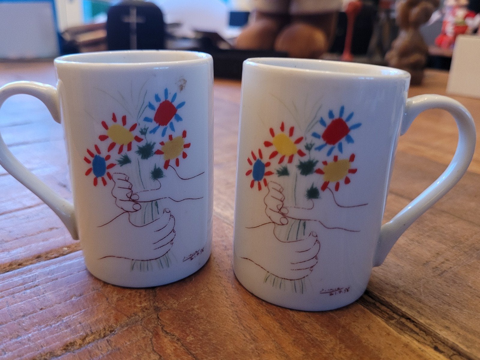 Set van 2 vintage Konitz mokken Picasso Le bouquet, Ophalen of Verzenden