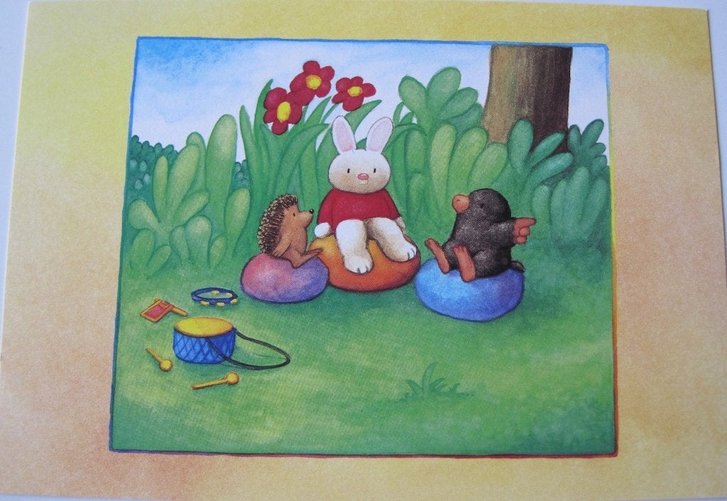Voor het kind - egel en mol bij boom en trommel - nieuw-1995, Verzenden, 1980 tot heden, Ongelopen, Overige thema's
