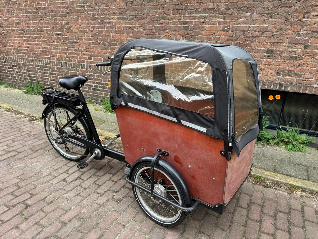 Babboe Big-E bakfiets met defecte ondersteuning en 2 accu's, Fietsen en Brommers, Fietsen | Bakfietsen, 4 kinderen of meer, Gebruikt