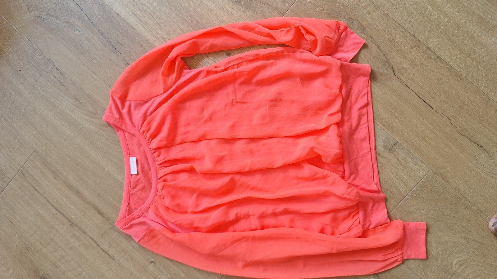 Vila Neon Koraalroze Blouse Lange Mouw Maat M, Maat 38/40 (M), Vila, Oranje, Ophalen of Verzenden