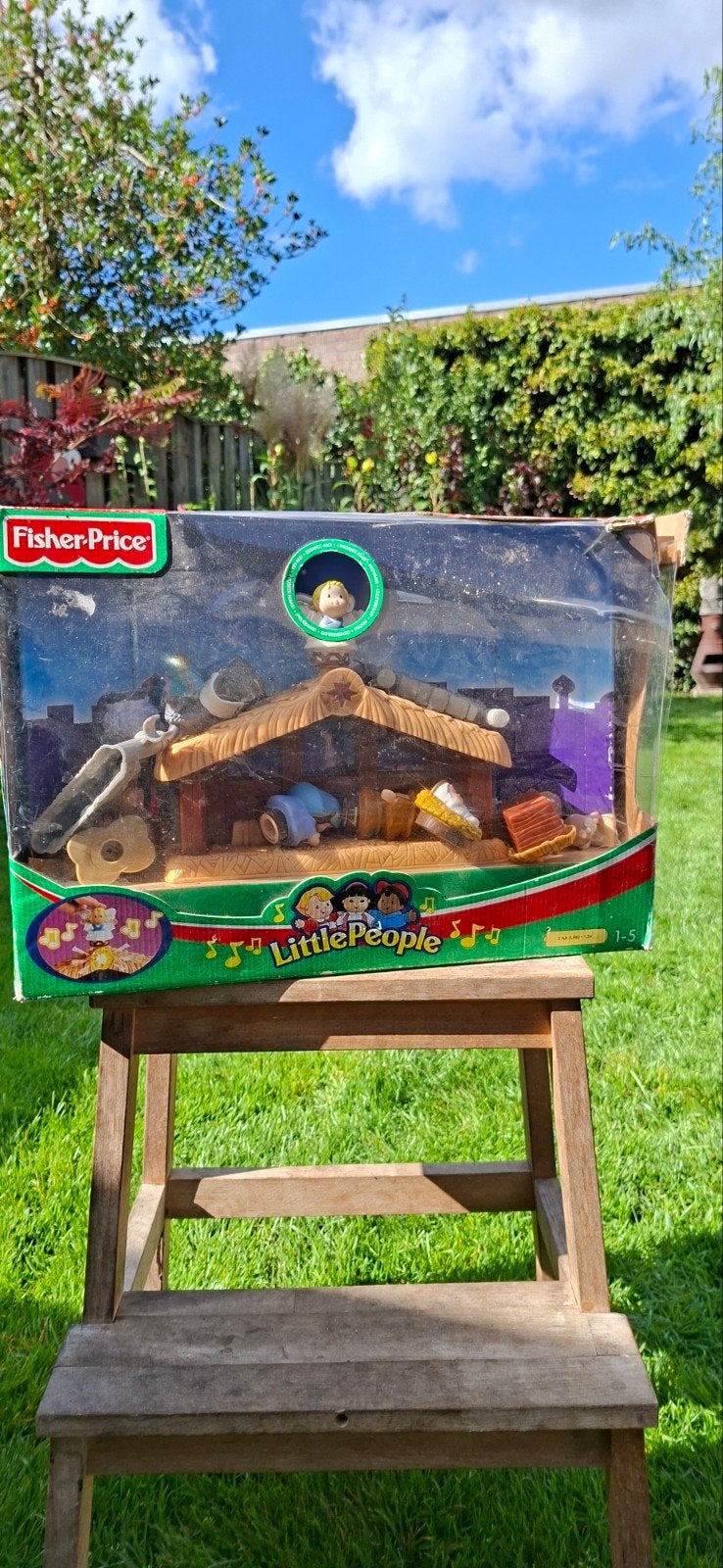 Fisher-Price Little People Kerststal met licht en geluid, Kinderen en Baby's, Ophalen, Zo goed als nieuw, Speelset, Met licht