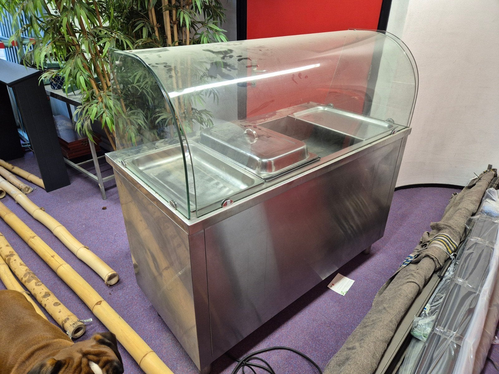 Hoge Warmhoudvitrine / Bain-Marie 140 cm., Zakelijke goederen, Ophalen, Gebruikt, Ovens, Magnetrons en Steamers