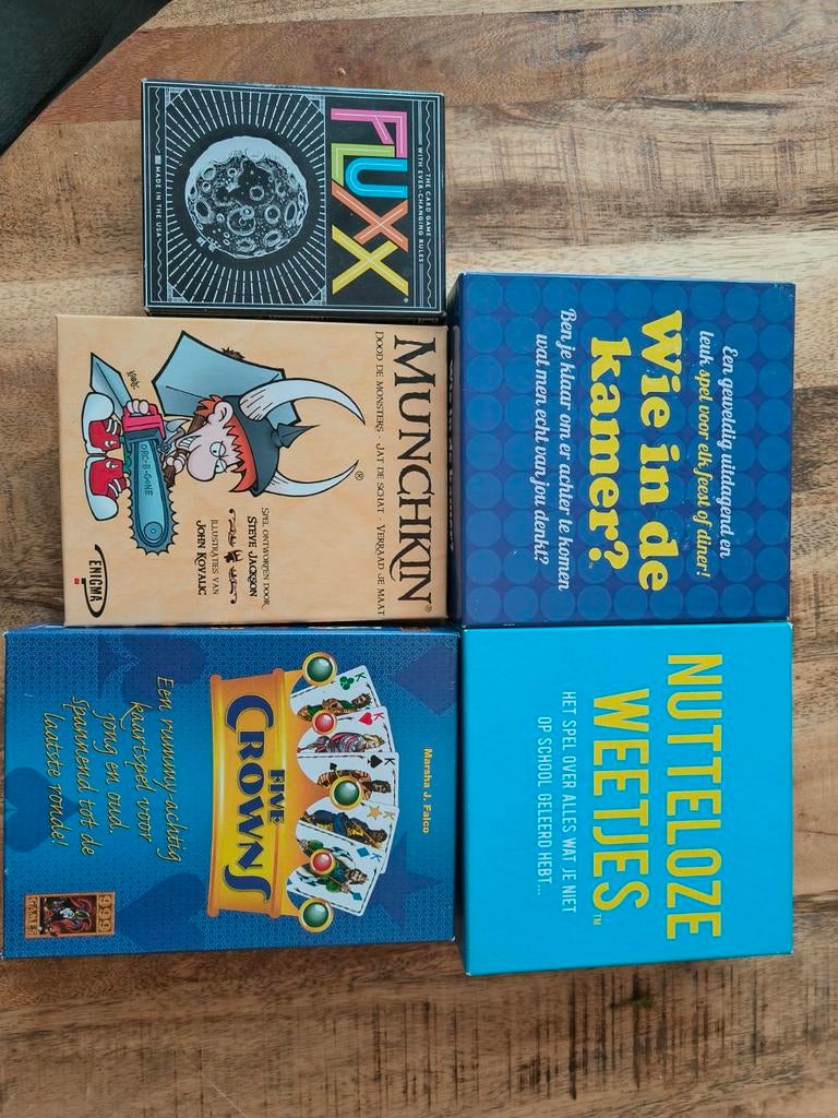 Bordspellen set: met o.a. Fluxx en Munchkin, Vijf spelers of meer, Ophalen of Verzenden, Gebruikt, Diverse