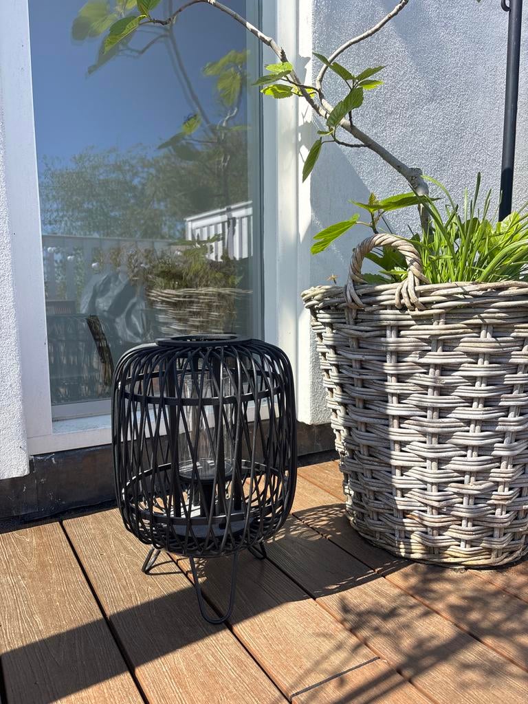 Zwart windlicht voor binnen en buiten, Ophalen, Zo goed als nieuw