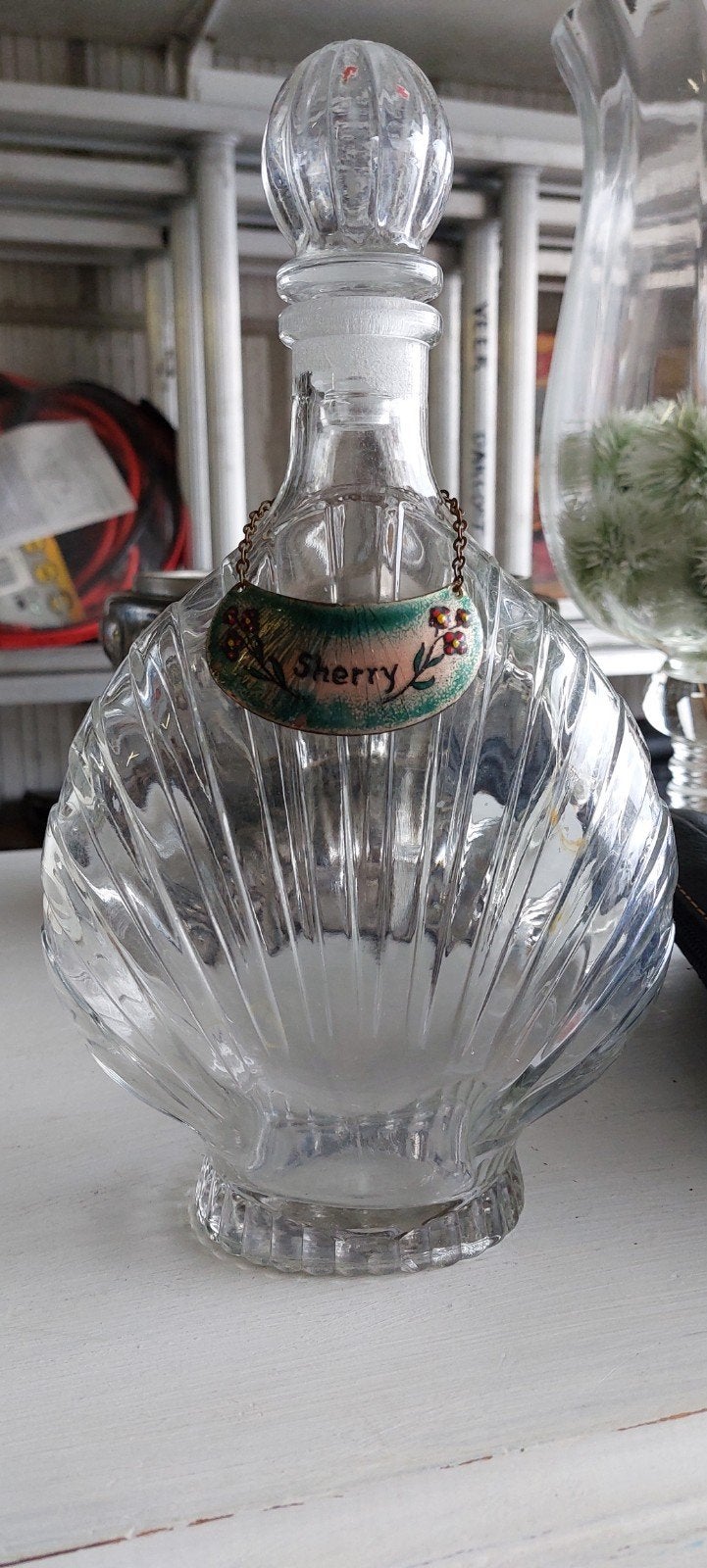 Vintage Sherry Fles in Schelpvorm - Decoratieve Karaf, Ophalen of Verzenden