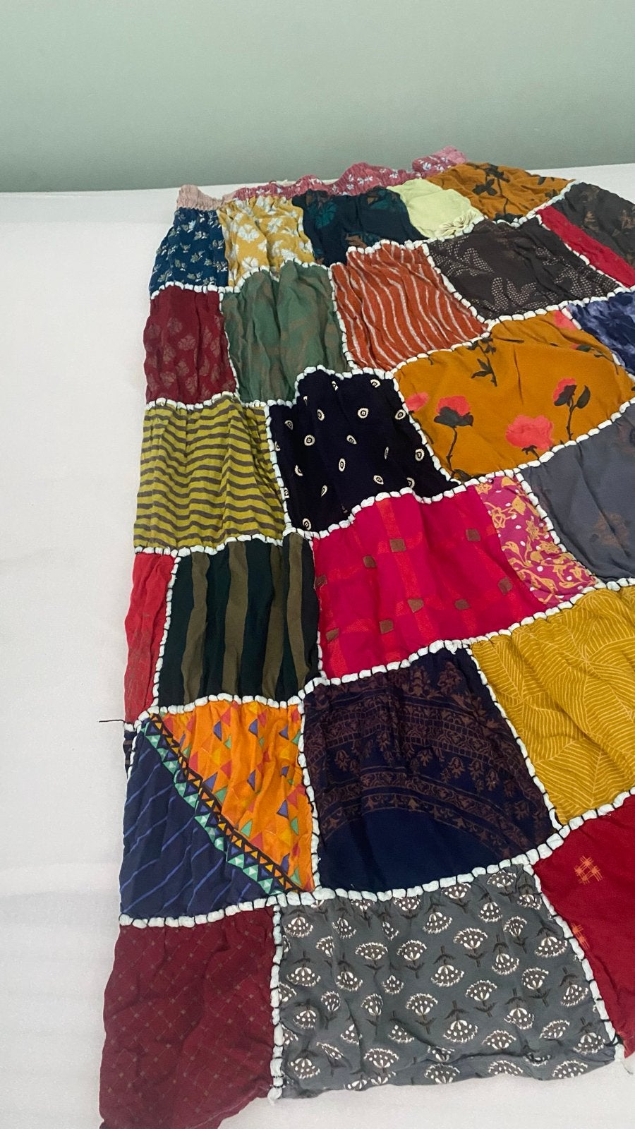 Vintage Patchwork Rok Maat 36 Lang ongedragen, Kleding | Dames, Overige kleuren, Nieuw, Ophalen of Verzenden, Maat 36 (S)