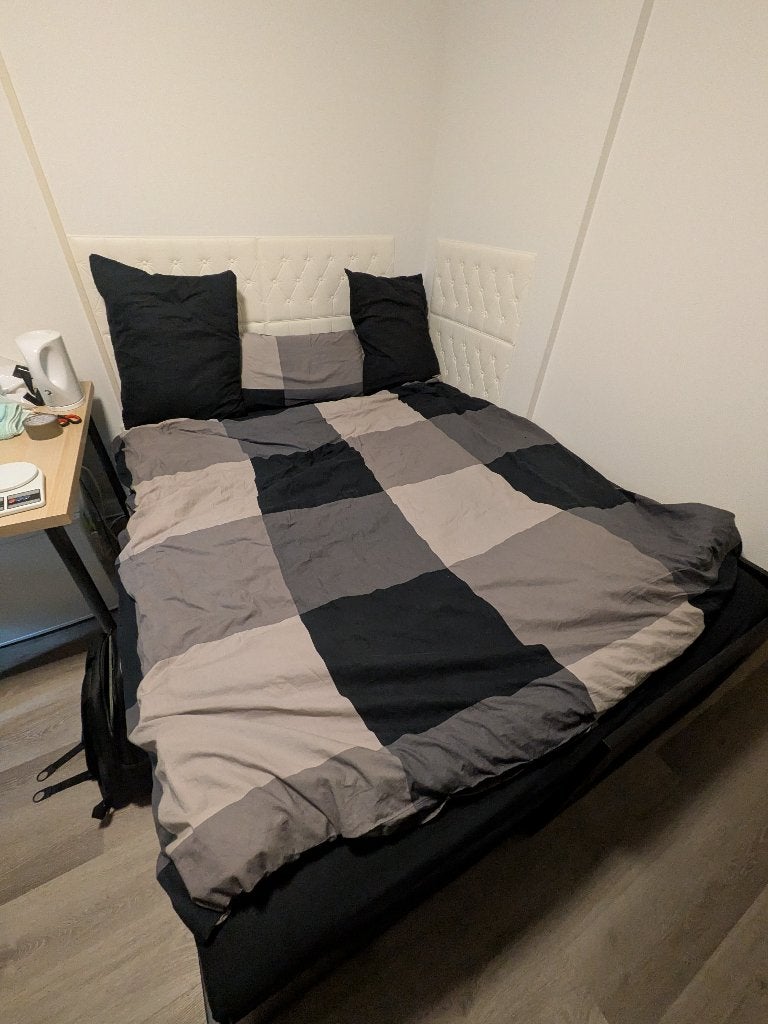 IKEA Brimnes bed + Vesteroy mattress (read description!!!), Ophalen, Zwart, Tweepersoons, 200 cm