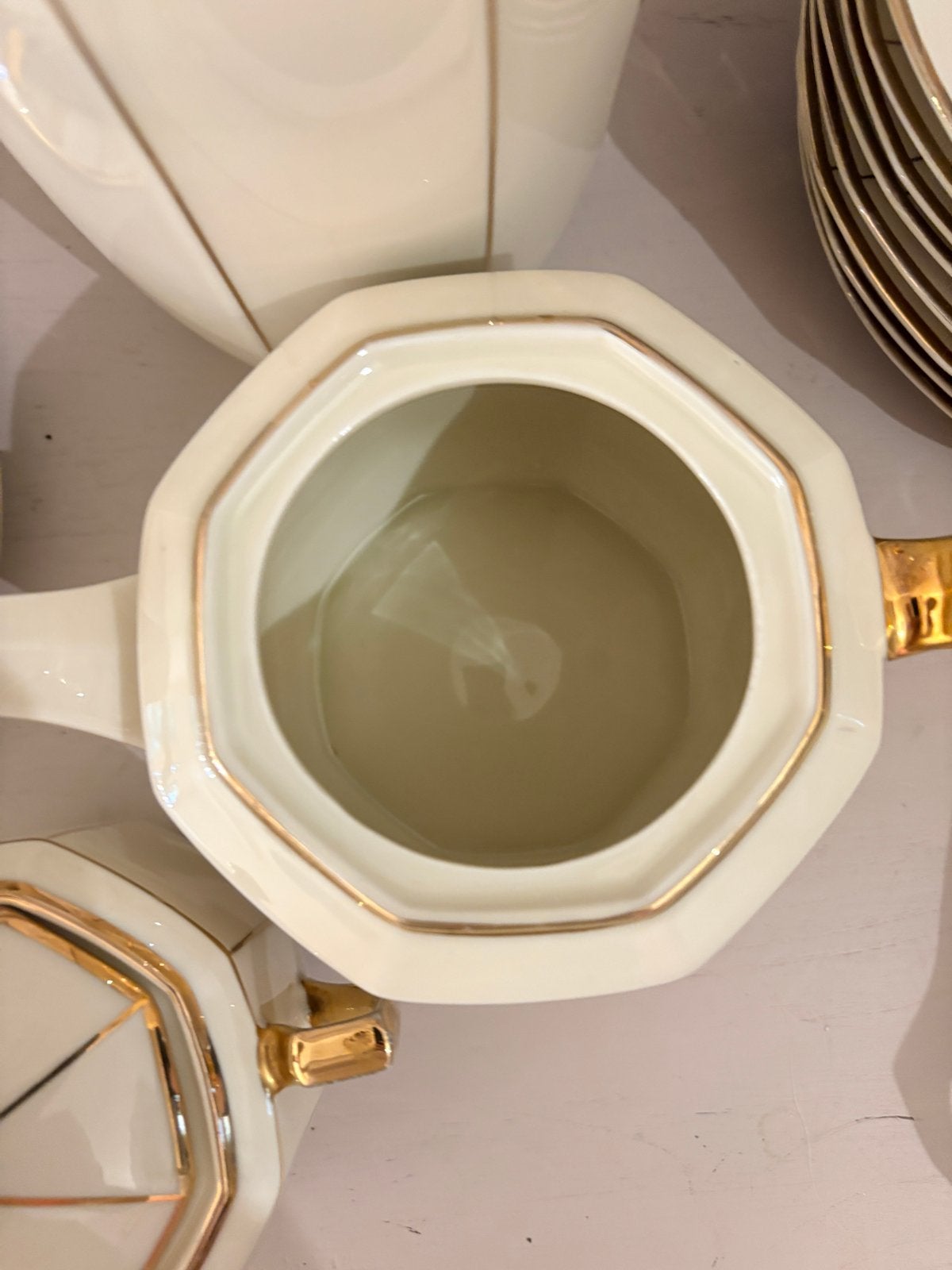 Foto 8 van Antiek Art Deco Porseleinen Koffie- en Theeservies