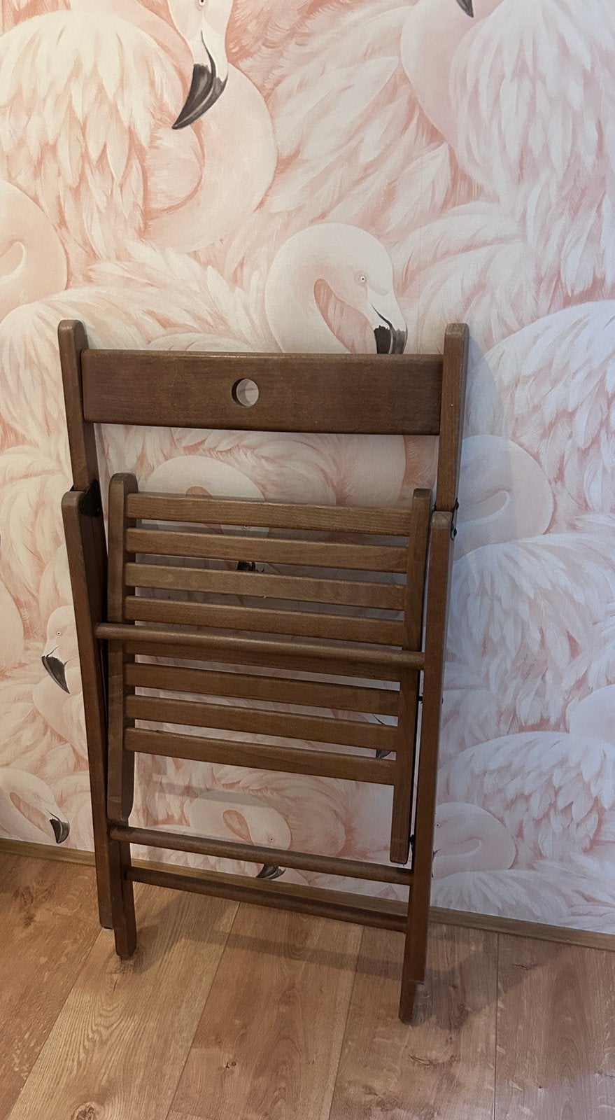 Vintage ikea houten klapstoel teak kleur, Huis en Inrichting, Stoelen, Ophalen, Bruin, Zo goed als nieuw, Eén