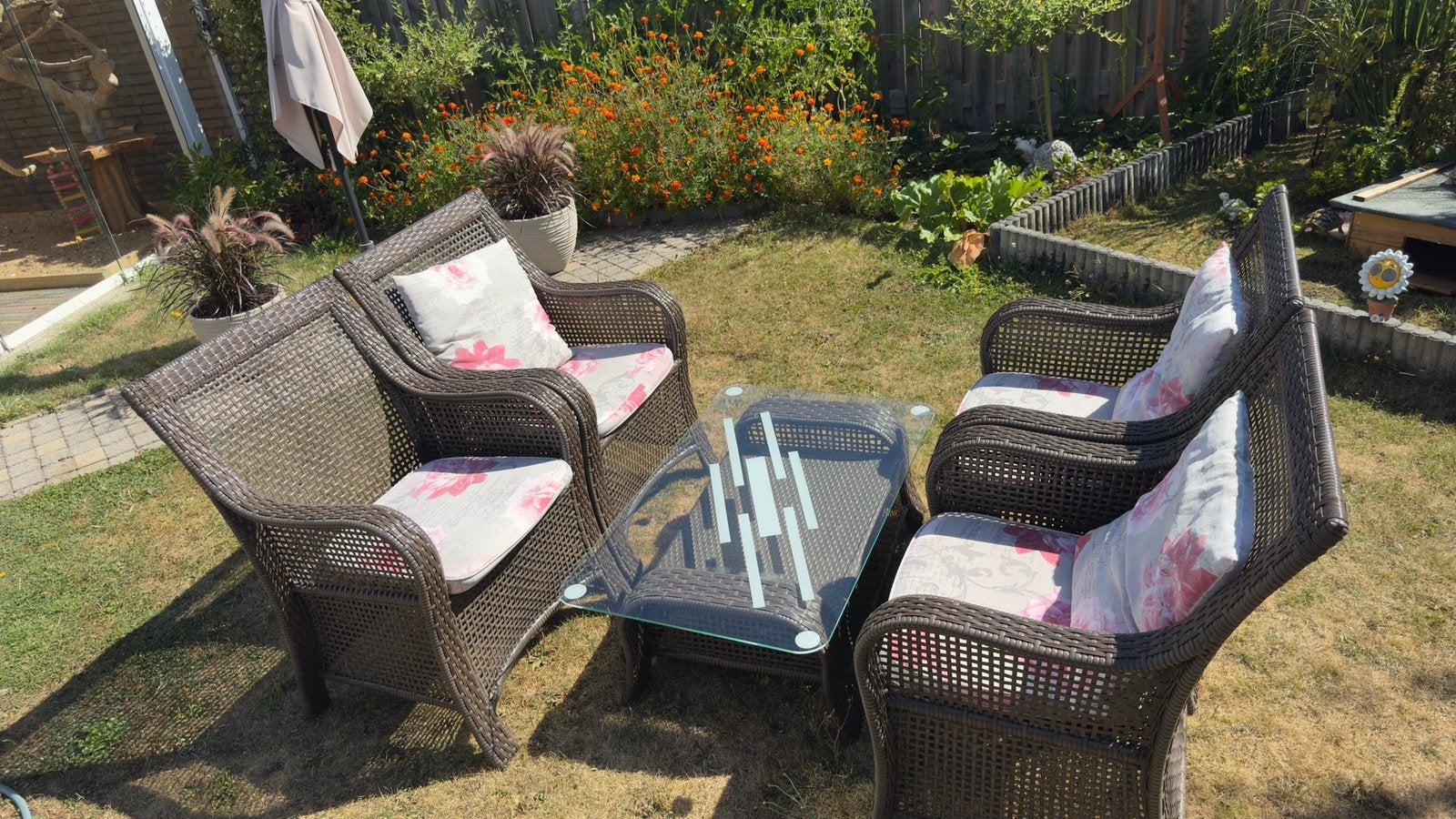 Tuinset 4 personen, Tuin en Terras, Ophalen of Verzenden, Zo goed als nieuw
