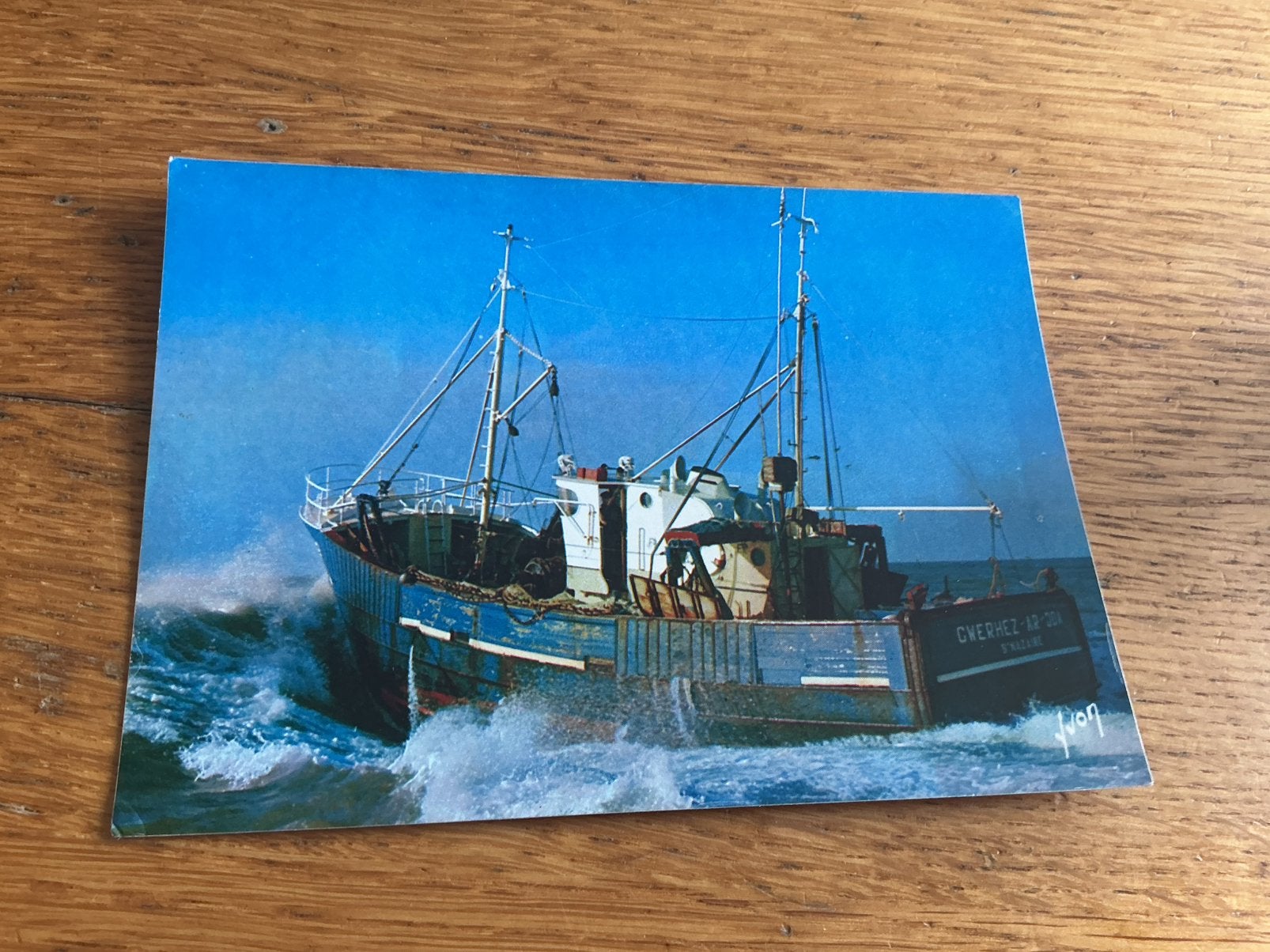 S725 vissersschip Frankrijk, Verzamelen, Ophalen of Verzenden, Zo goed als nieuw, Kaart, Foto of Prent
