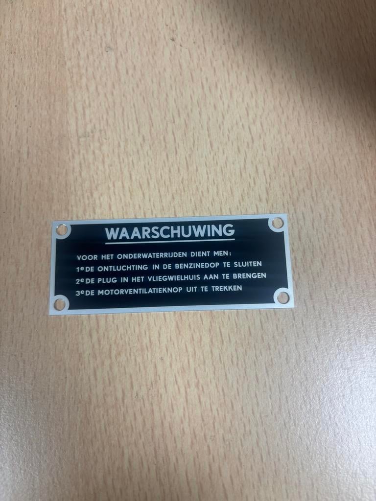 Nekaf waarschuwings plaatje, Ophalen of Verzenden, Landmacht, Nederland, Overige typen