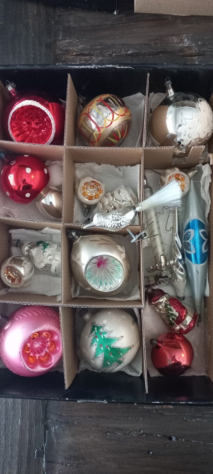 oude kerstballen, Ophalen