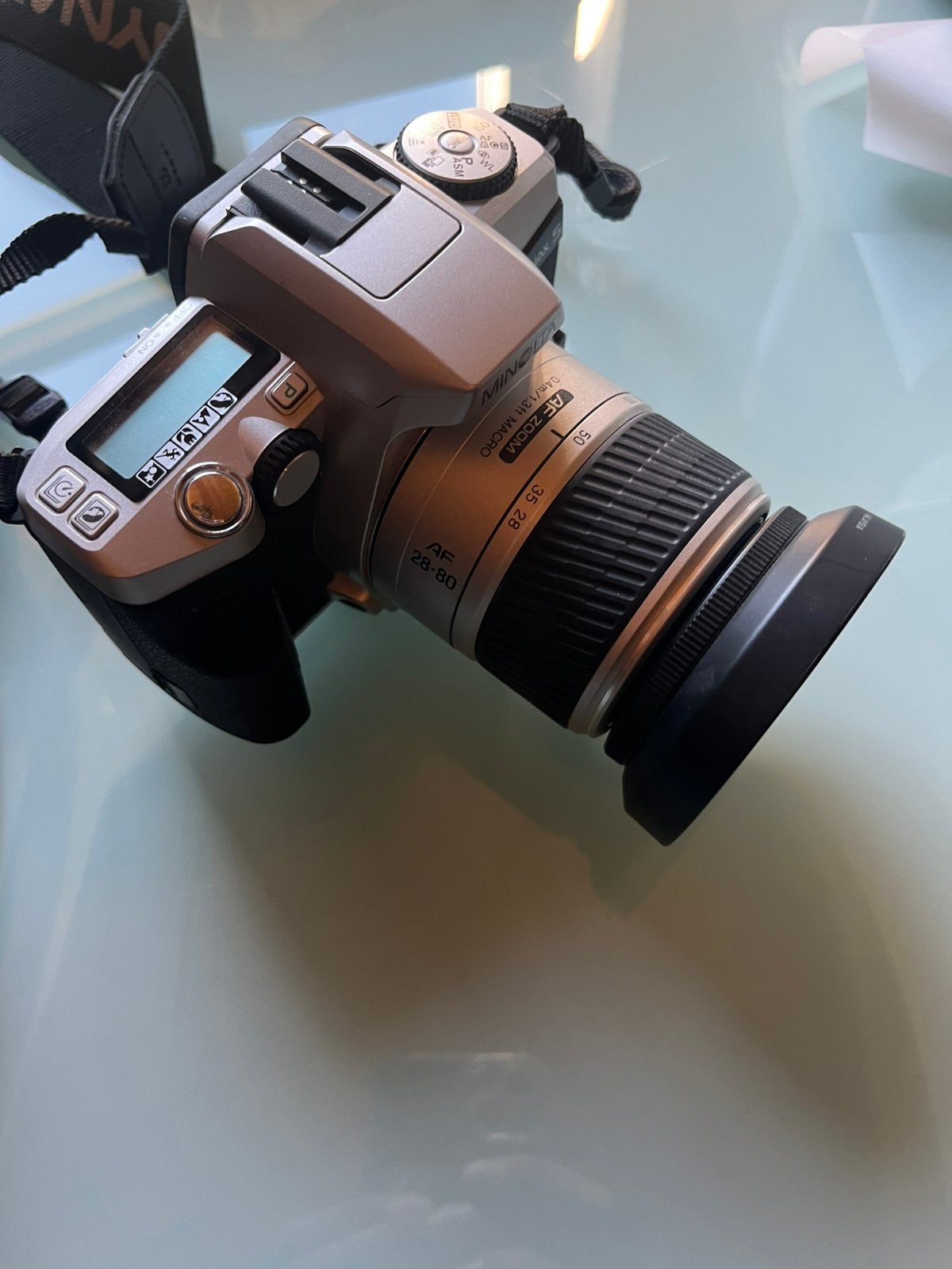Minolta Dynax 5 analoge spiegelreflexcamera set met 2 lenzen, Ophalen of Verzenden, Hi 8