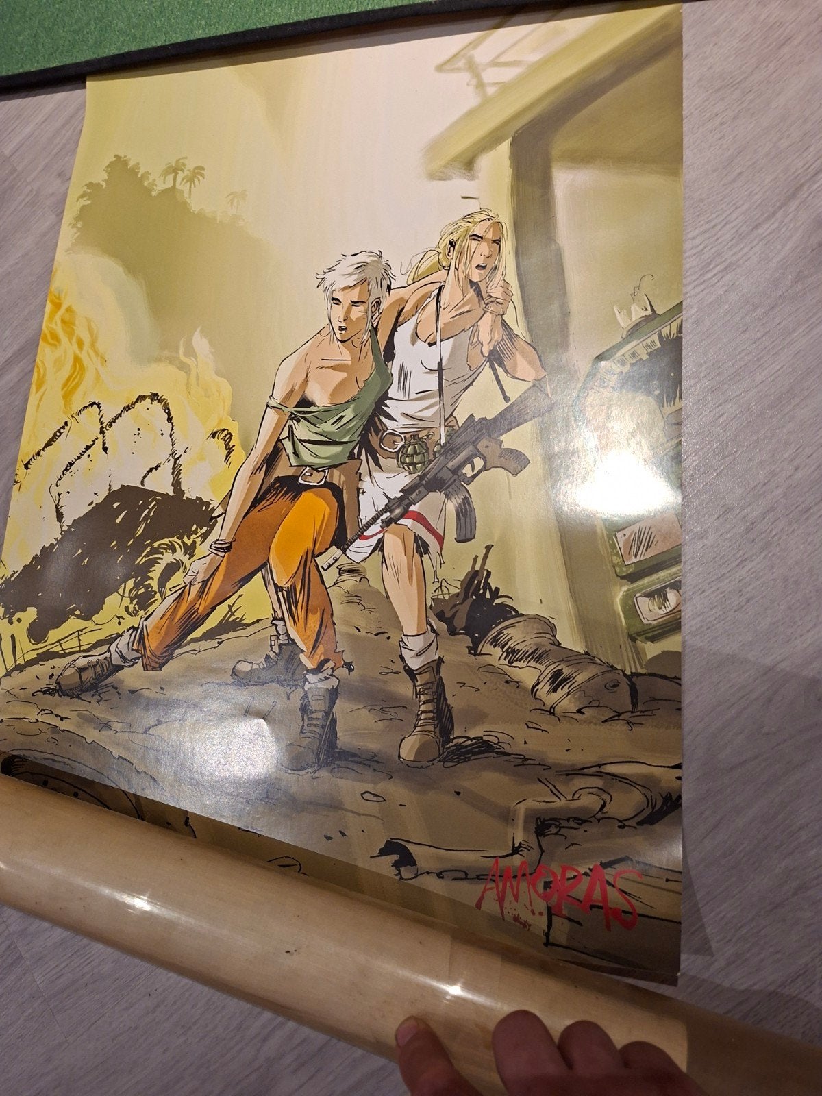 suske en wiske poster Amoras, Verzamelen, Ophalen of Verzenden, Suske en Wiske, Zo goed als nieuw, Boek of Spel