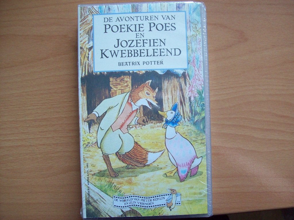 Beatrix Potter: Poekie Poes en Jozefien Kwebbeleend (Folie!), Animatie, Alle leeftijden, Nieuw in verpakking, VHS